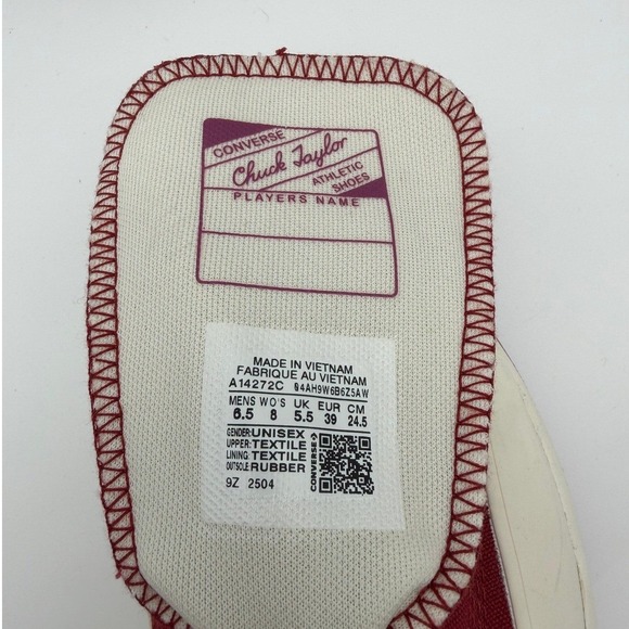 Converse Chuck Taylor All Star Classic Red - Men's 6.5 / Women's 8 NEW - Picture 7 of 7